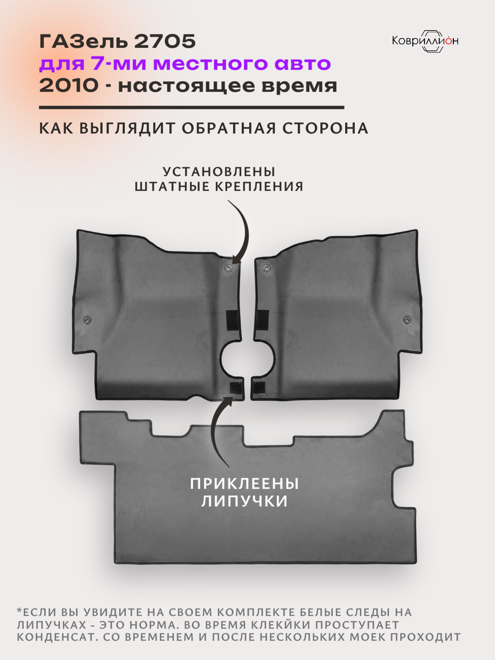 Автомобильные коврики ЭВА ГАЗель 2705 (10-н.в.) для 7-ми местного авто