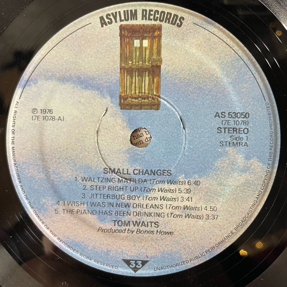 Винтажная виниловая пластинка LP Tom Waits Small Change (Нидерланды 1976)