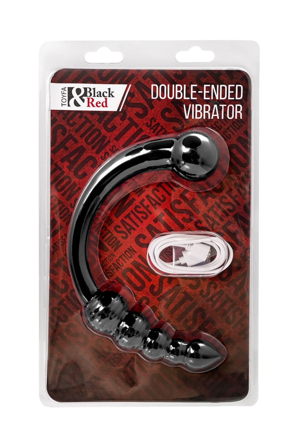 Черный двусторонний вибратор - 35 см. (Цвет: черный)