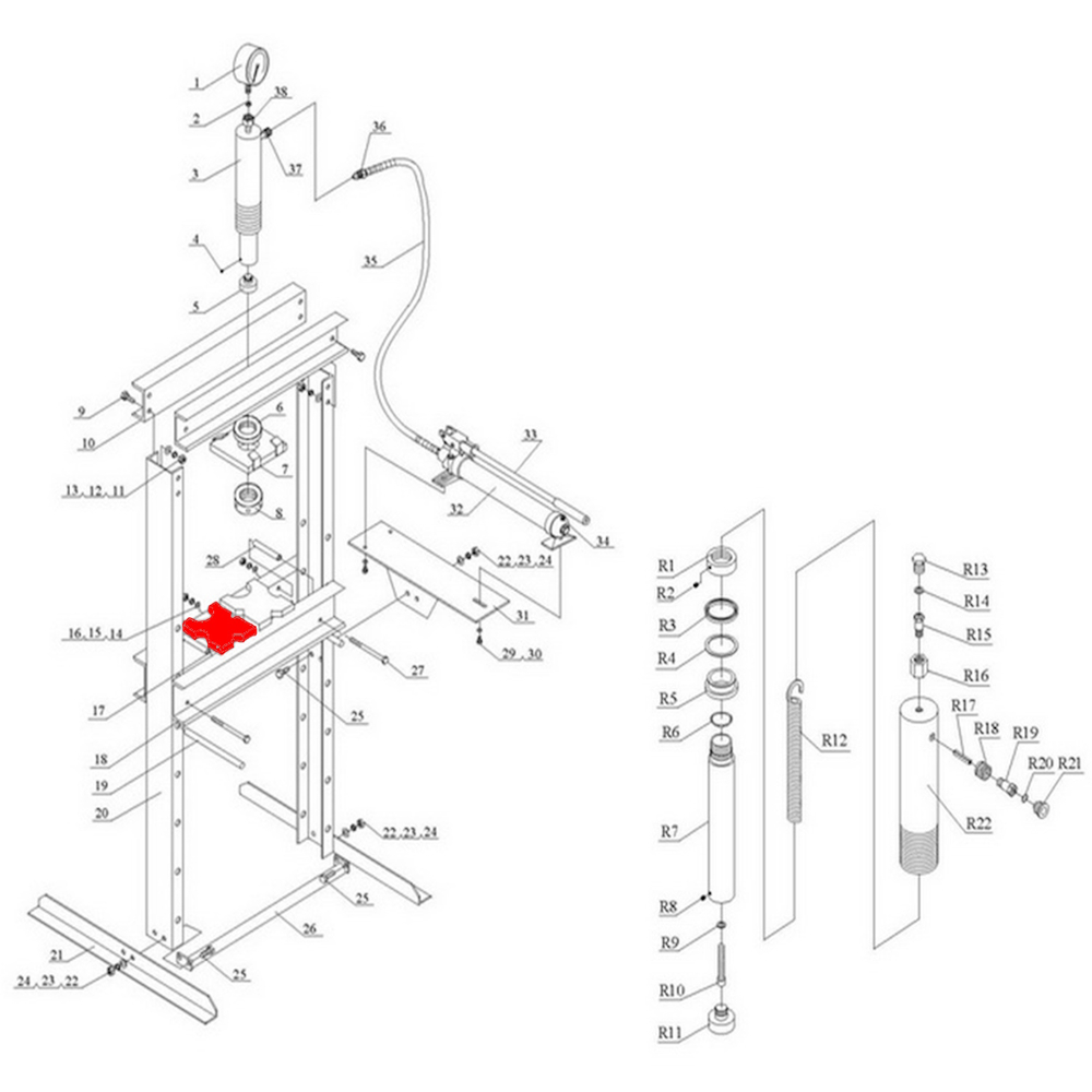Блок (Heel block п.17) HJ0804.5005, HJ0804.7016