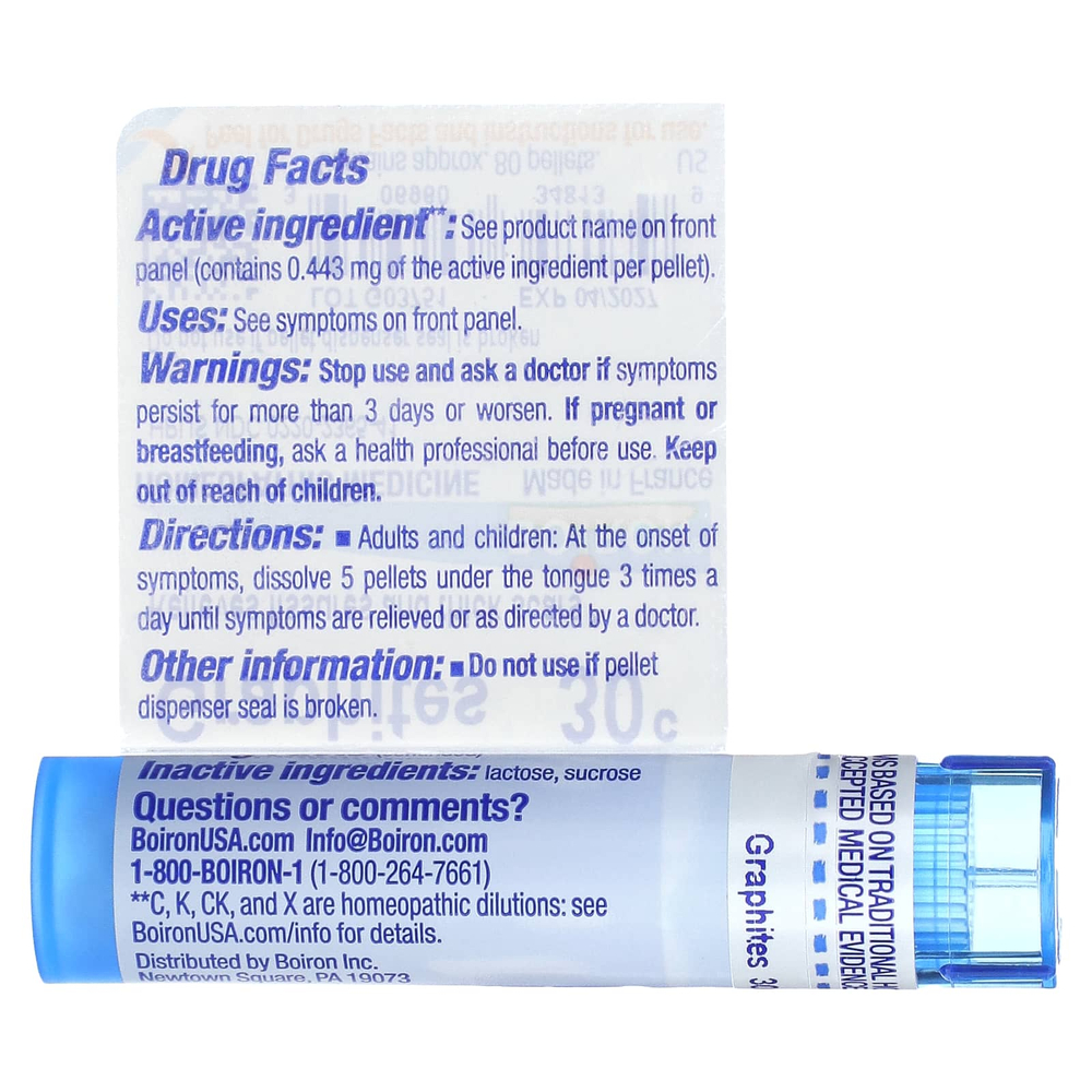 Boiron, Графит, 30C, средство для уменьшения рубцов, прибл. 80 гранул