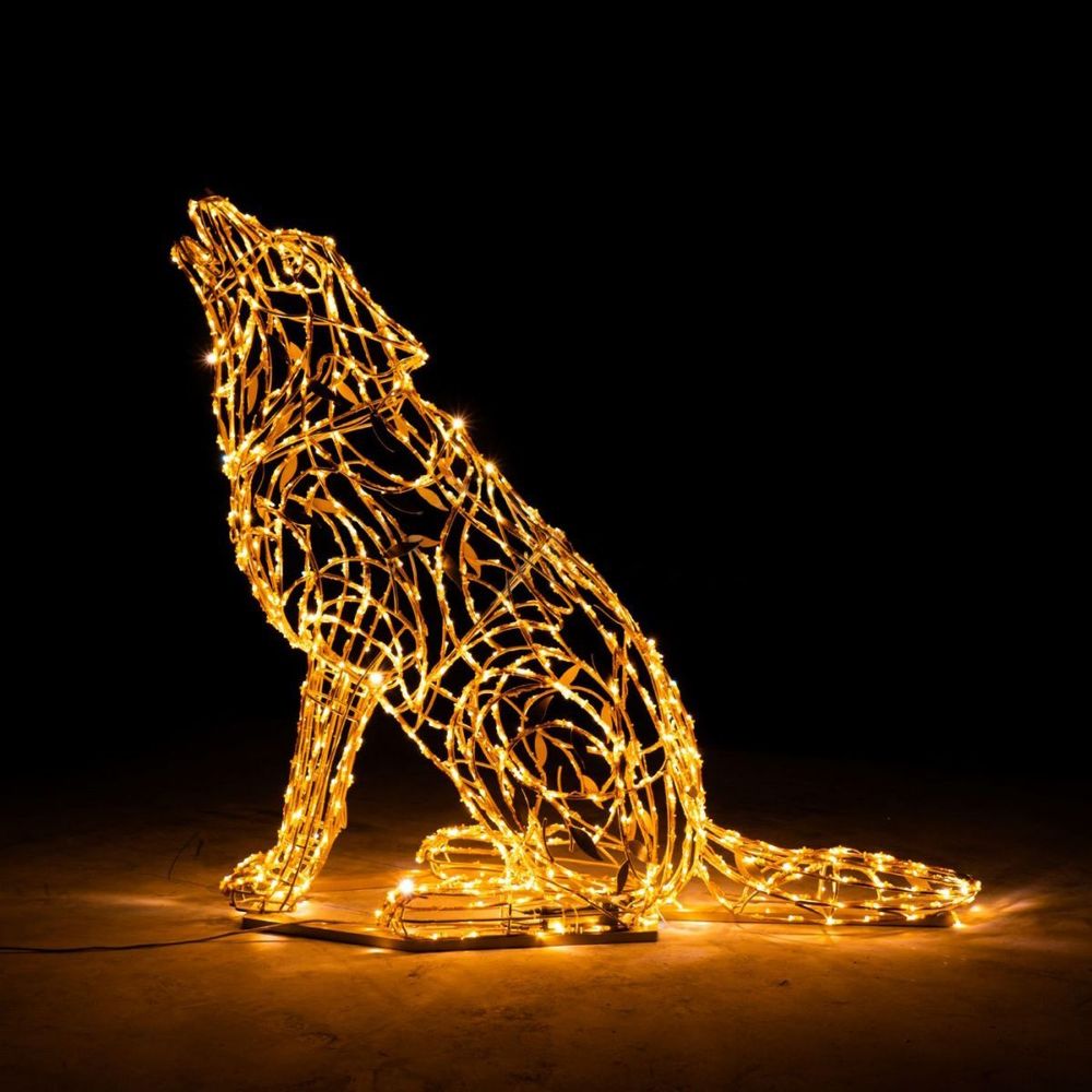 светящаяся фигура уличная "Волк воющий"