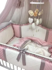 Комплект в кроватку Lollycottons Marele Розовый жемчуг
