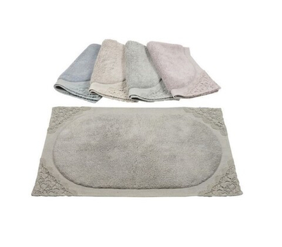 Коврик для ванны "Гиацинт" серый 50х80см Хлопок