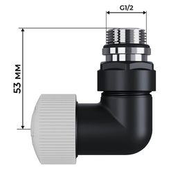 Набор термостатический трехосевой Royal Thermo Design Pro 15мм М30х1,5 (Черный)
