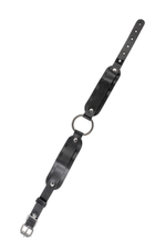 Черный кожаный чокер-ошейник со скруглёнными углами (Цвет: черный)