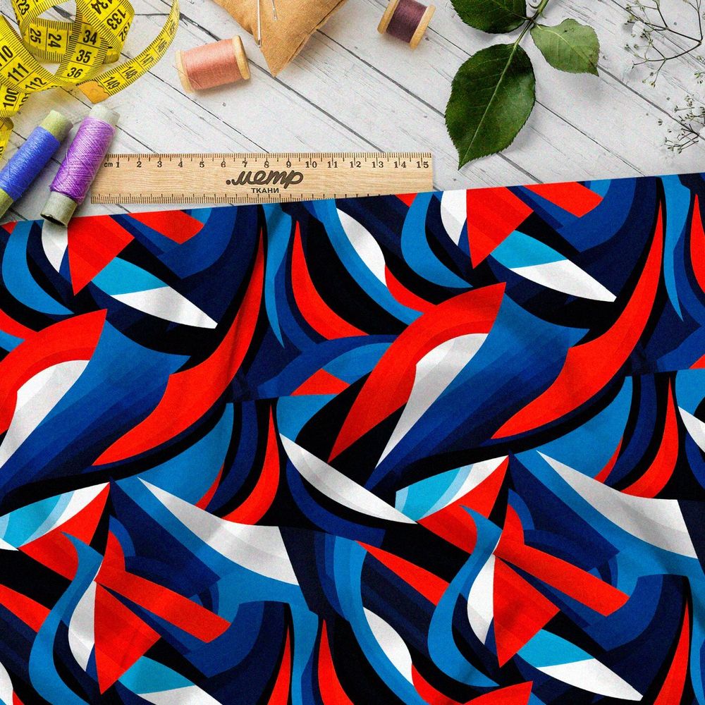 Ткань премиум таффета футуристические полеты