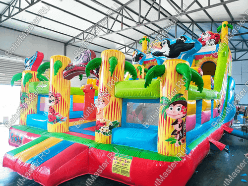 Коммерческий батут "Звериная команда", 9х5х5