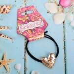 Резинка для волос 1шт «Кокетка - Aks Bambina Gold», сердце, микс 2 цвета, d-5см