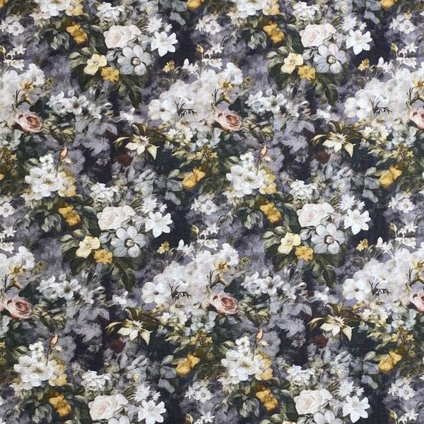 СОЦВЕТИЯ НА СЕРОМ, 100% хлопок, Handmade Fabrics 1