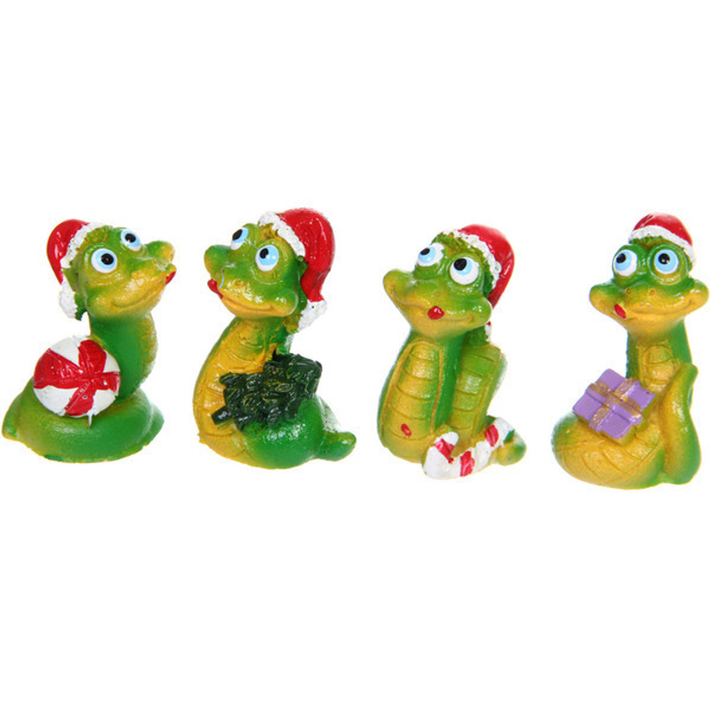 Фигурка новогодняя «Зимняя змейка» 2,5*2*4 см, микс