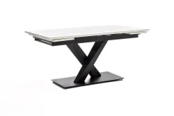 "Юпитер" стол интерьерный раздвижной обеденный из керамики, цвет белый глянцевый