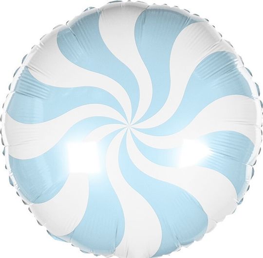 Шар (18"/46 см) Круг, Леденец, Конфета голубой пастель