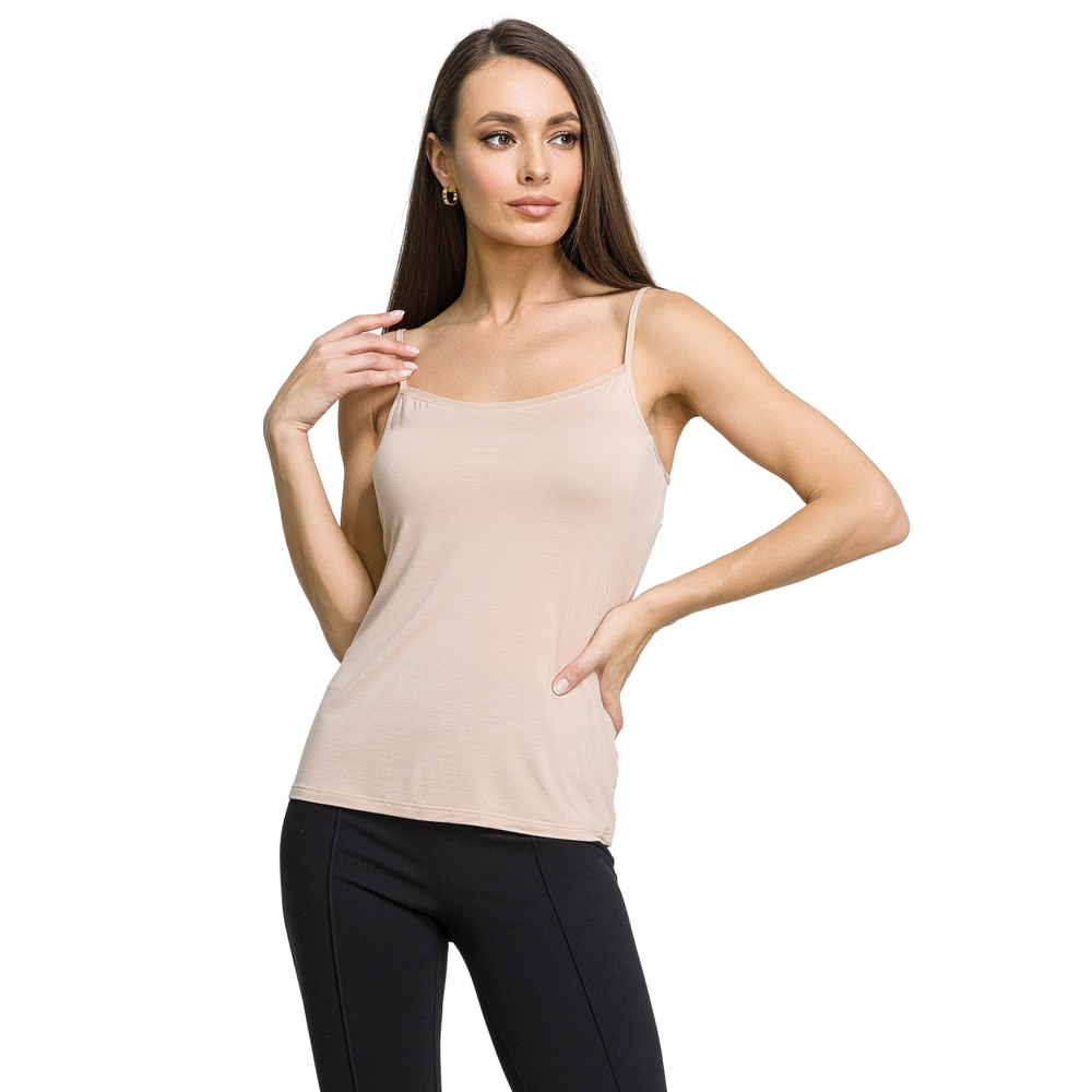 Женская майка с узкими бретелями бежевая OROBLU Perfect Line VOBT01591