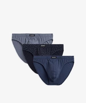 Мужские трусы (3шт) слипы спорт Atlantic 3MP-166, серый + темно-синий + индиго