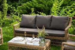 "Гранд Латте" лаунж-зона из искусственного ротанга, цвет соломенный