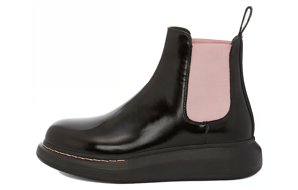 Alexander McQueen Hybrid Chelsea Boot Black Sugar Pink Women"s