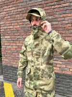 Тактический костюм горка с наколенниками и налокотниками мох лайт
