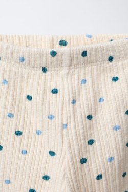 ZARA ЛЕГИНСЫ С ЦВЕТОЧНЫМ РИСУНКОМ, ЭКРЮ/СИНИЙ