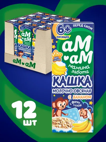 Каша детская молочная Ам-Ам овсяная с бананом