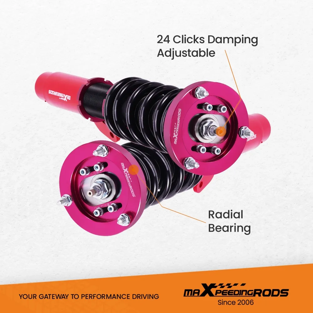 24 Ways Adjustable Coilovers Suspension Kit подходит для автомобиля BMW 3 (E46) 4-door sedan 318i; 330i; 325i; 328i; 318d; 320d; 320i,325i ;330d (02/1998-04/2005) lowering kit