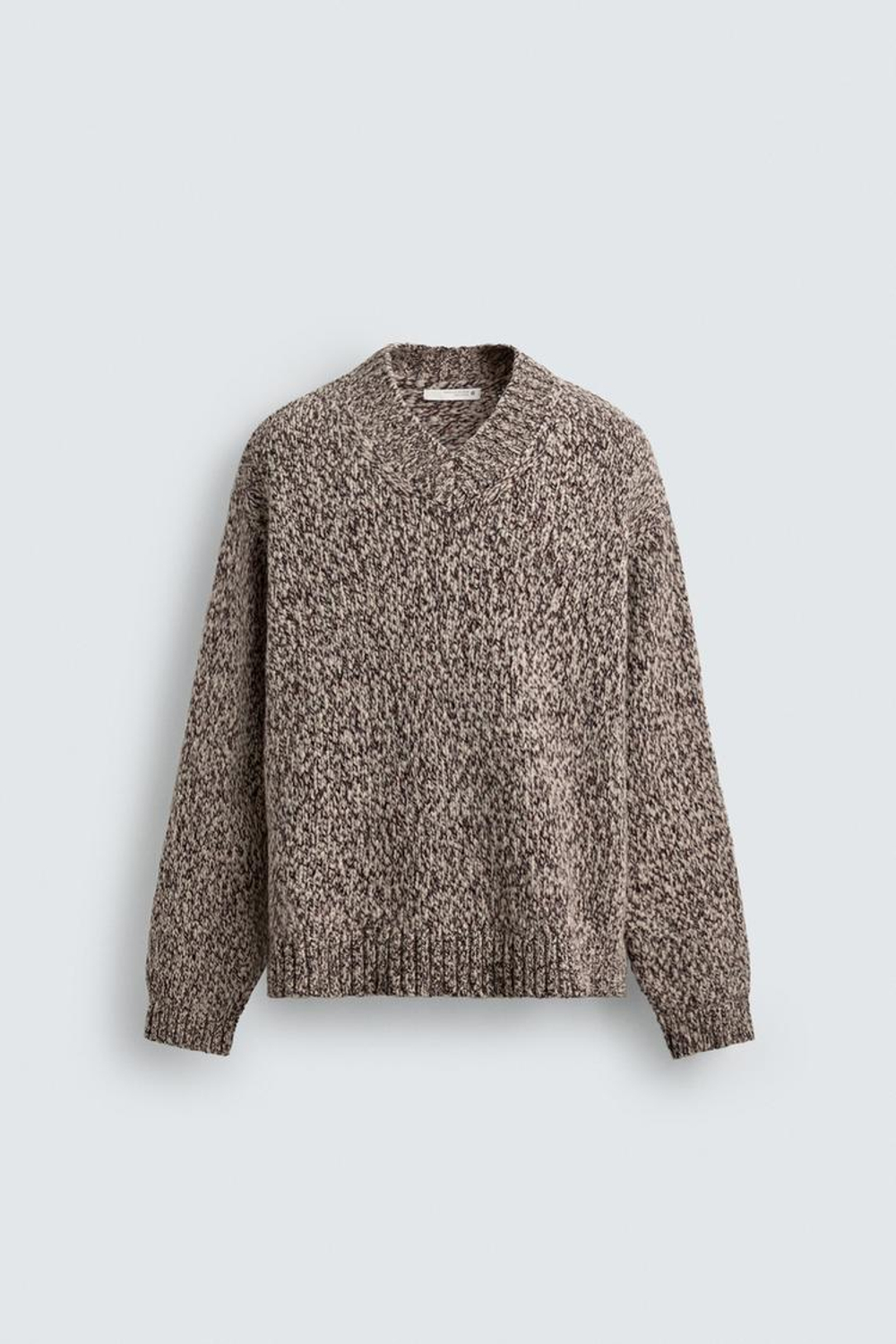 ZARA СВИТЕР ИЗ СМЕСОВОЙ ШЕРСТИ С РЕЛЬЕФНЫМ УЗОРОМ, БУРГУНДИ