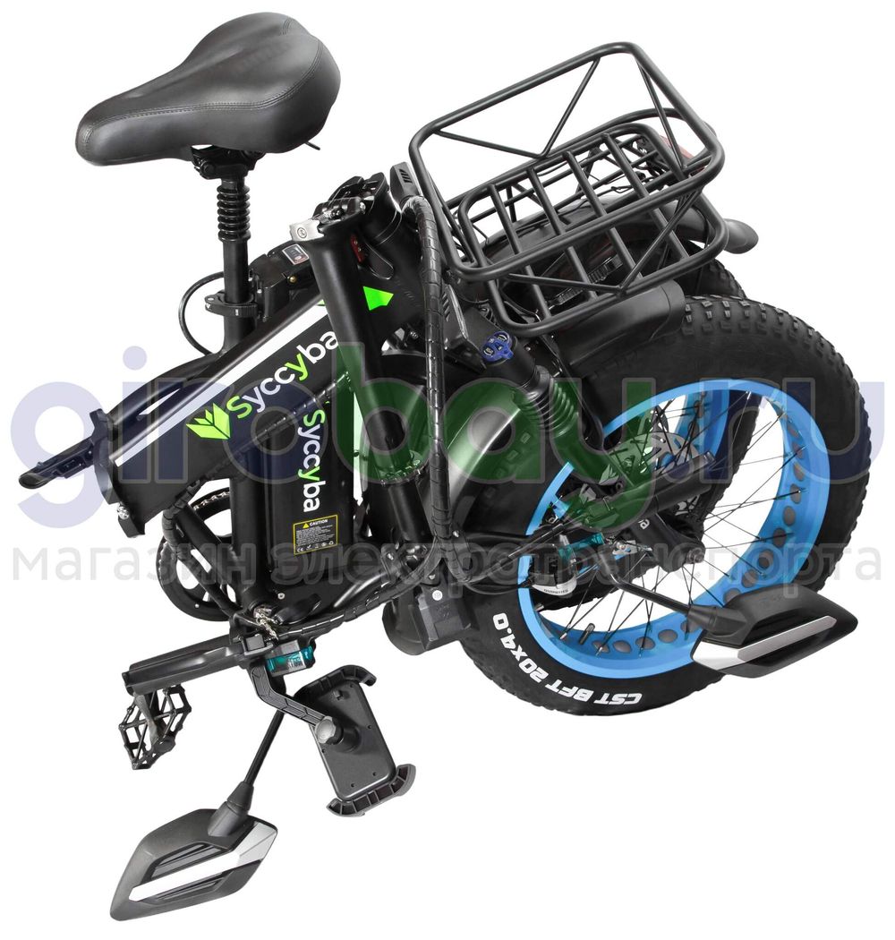 Электровелосипед Syccyba F10 Pro 2025 года (48V/15Ah) - Синий обод фото №15