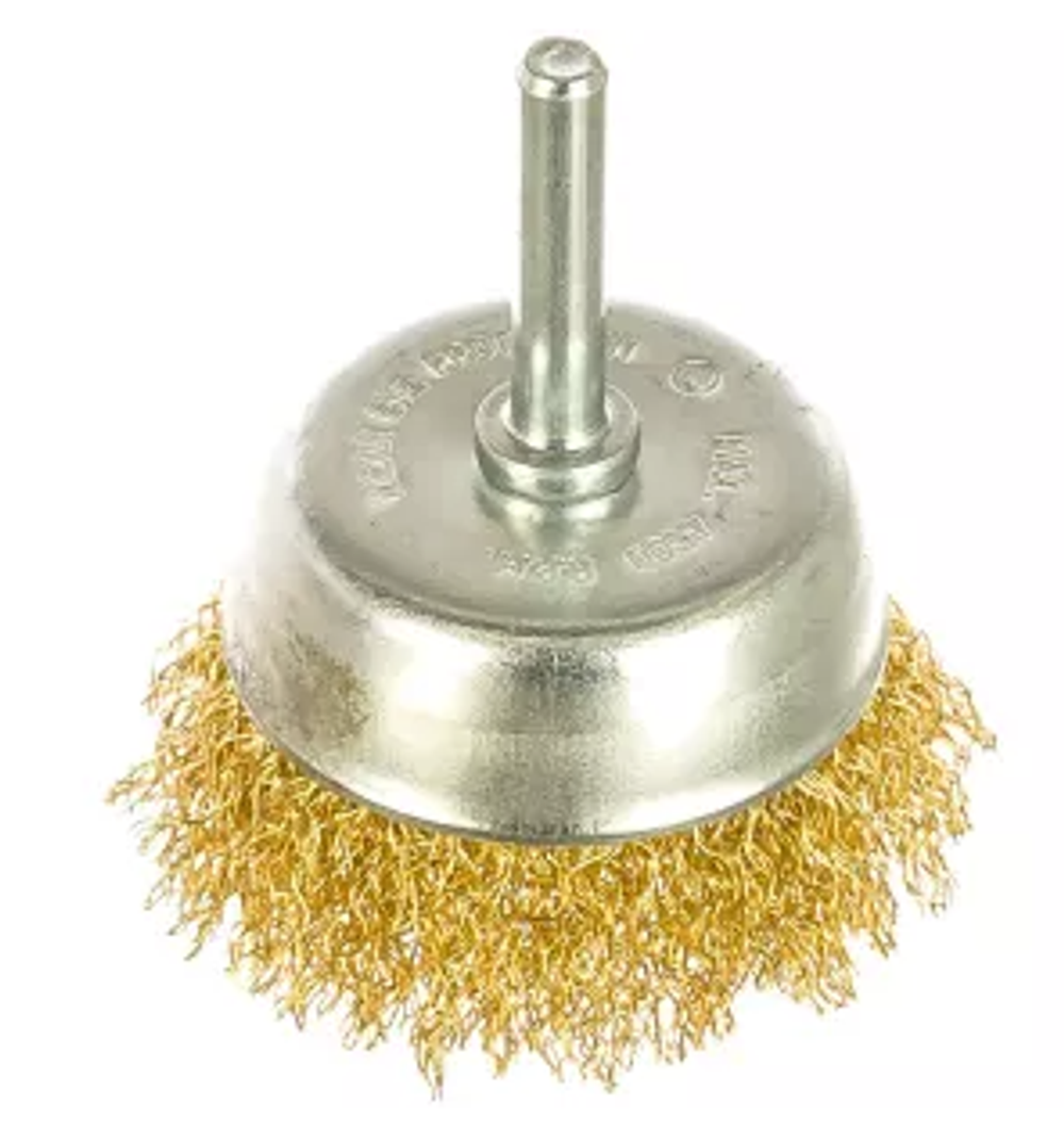 Корщетка для дрели и шуруповерта. латунированная проволока шпилка Ø6-40мм. 19559