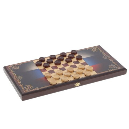 GAEM Игра настольная 2 в 1 ( шашки, нарды) "Русский медведь", L50 W25 H3 см