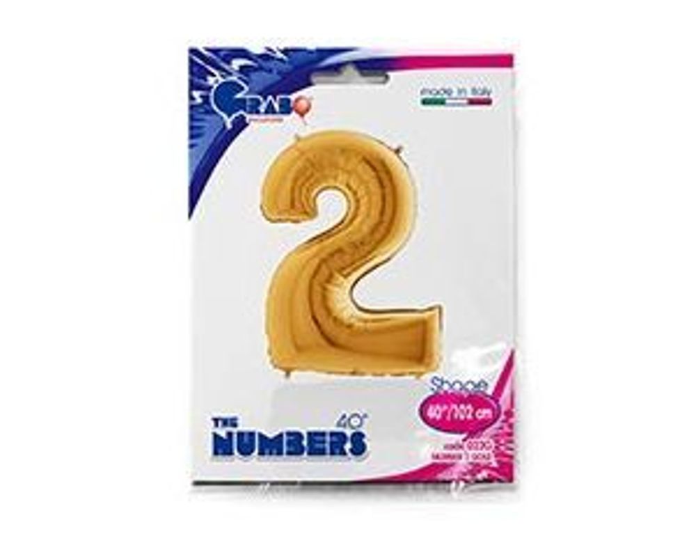 Шар (40"/102 см) Цифра, 2 Gold