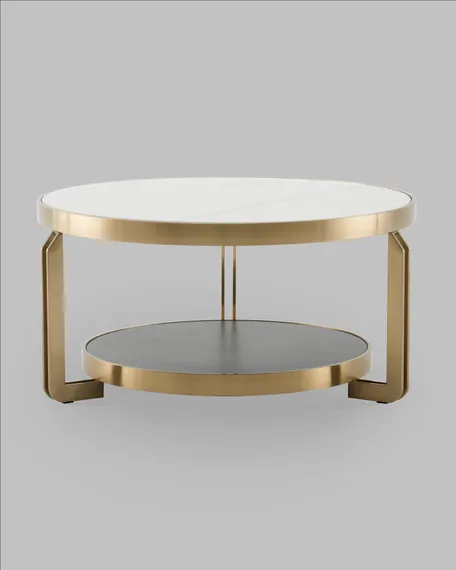 Журнальный столик Калисто 90*90 см светлая и темная керамика