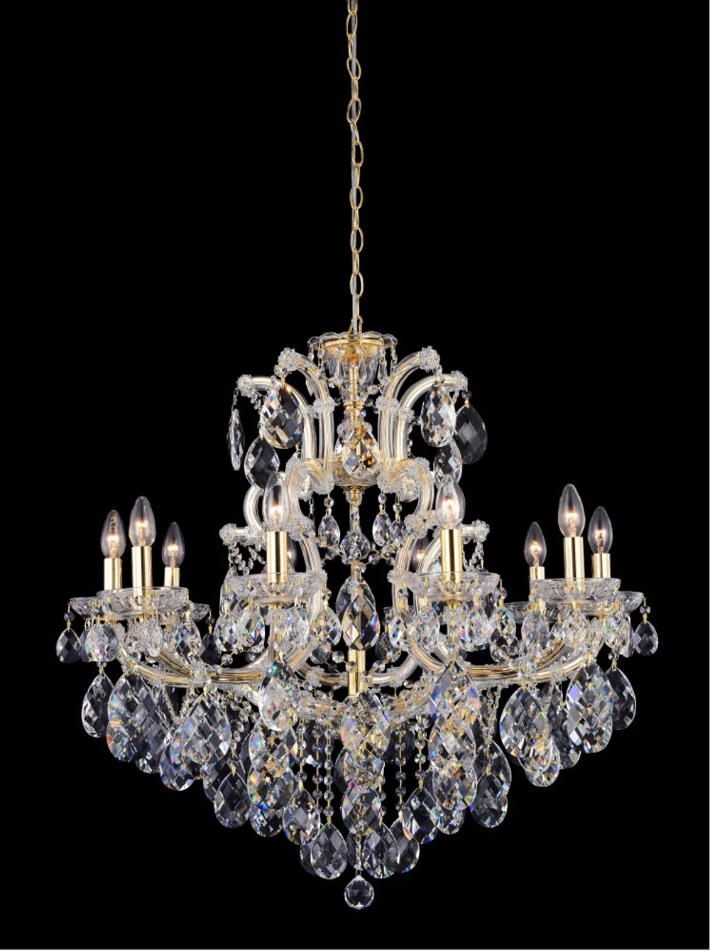 Подвесная люстра Crystal Lux ISABEL SP11 GOLD/TRANSPARENT