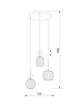 Подвесной светильник 3*E14 a071824 11041 черный/янтарный Sophia Cognac TK Lighting