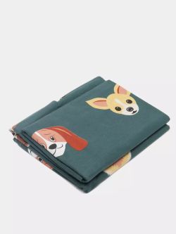 Постельное белье перкаль Сказка "Dogs " 1,5-сп Наволочка 50х70 см 1 шт Простынь на резинке 90x200 см Пододеяльник 145x215 см