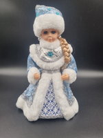 Снегурочка 30см музыкальная в голубой шубе ST44B