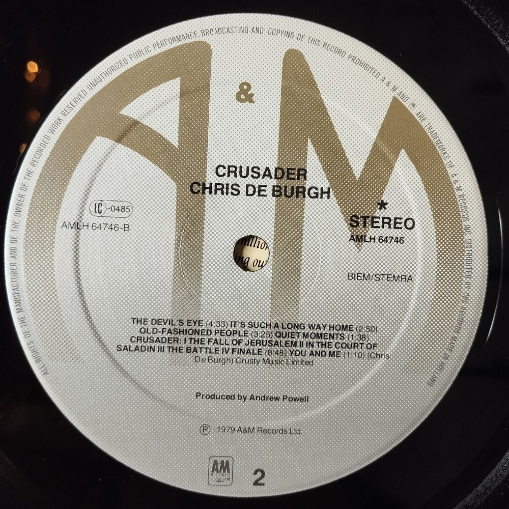 Винтажная виниловая пластинка LP Chris de Burgh Crusader (Holland 1979) Just In Time