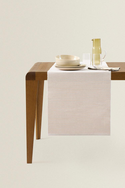 ZARA HOME РЕБРИСТАЯ НАСТОЛЬНАЯ ДОРОЖКА, БЕЖЕВЫЙ