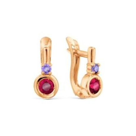 Серьги из золота с фианитами