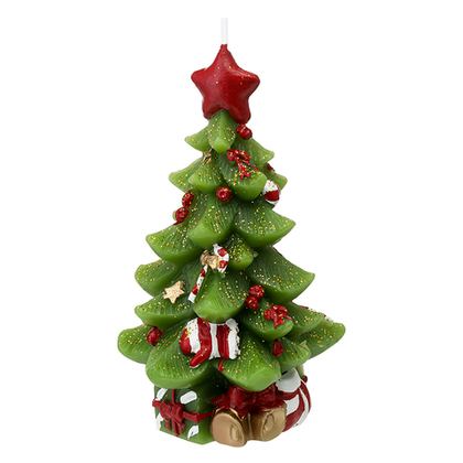 Свеча декоративная 17.8см Tkano New Year Essential Green Miracle