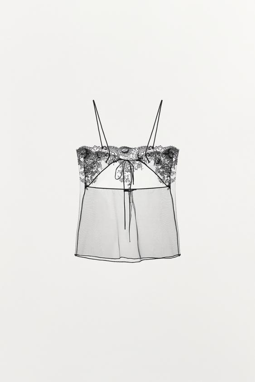 ZARA ТОП С ВЫШИВКОЙ LIMITED EDITION, ЧЕРНЫЙ