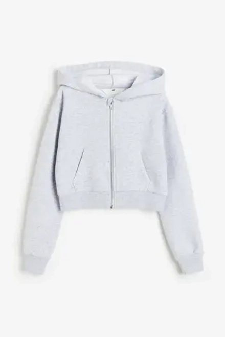 H&M Толстовка с капюшоном и застежкой-молнией, светло-серый