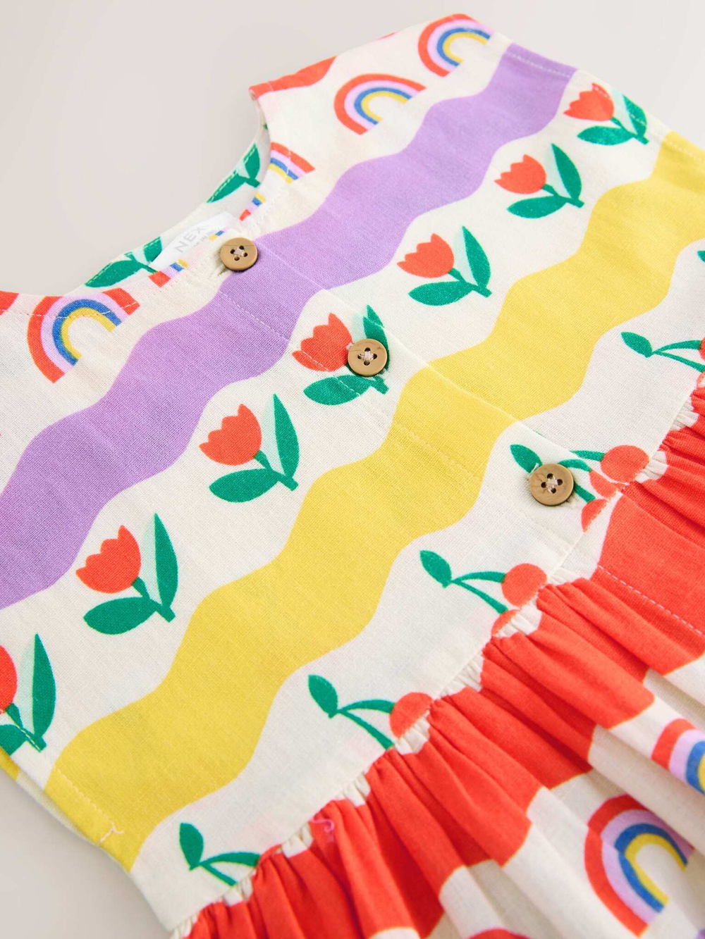 Сарафан для девочки Next AC9-280, Белый, Желтый, Сиреневый