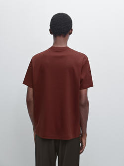 Massimo Dutti Футболка из 100% хлопка, гранатовый