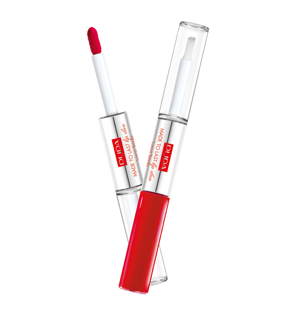 Pupa Тестер Помада для губ Made to Last Lip Duo, жидкая, тон №006, Огненный красный, 8 мл