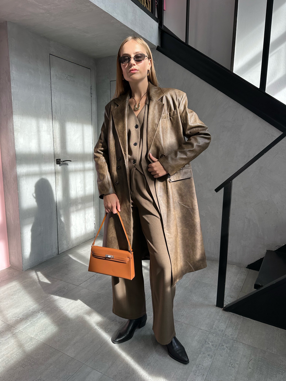 Сумка из натуральной кожи карамель