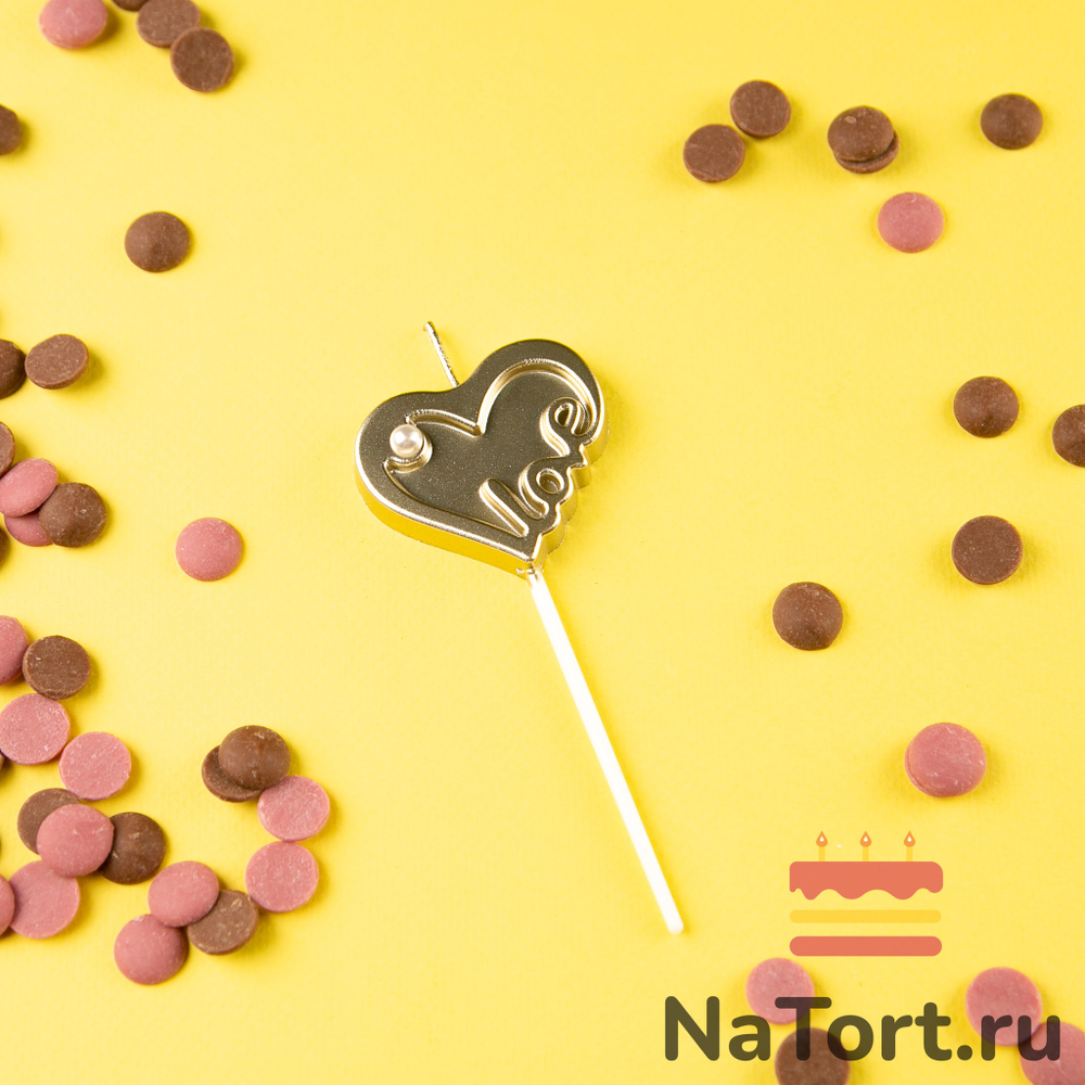 Свеча для торта «Сердце», 8 см