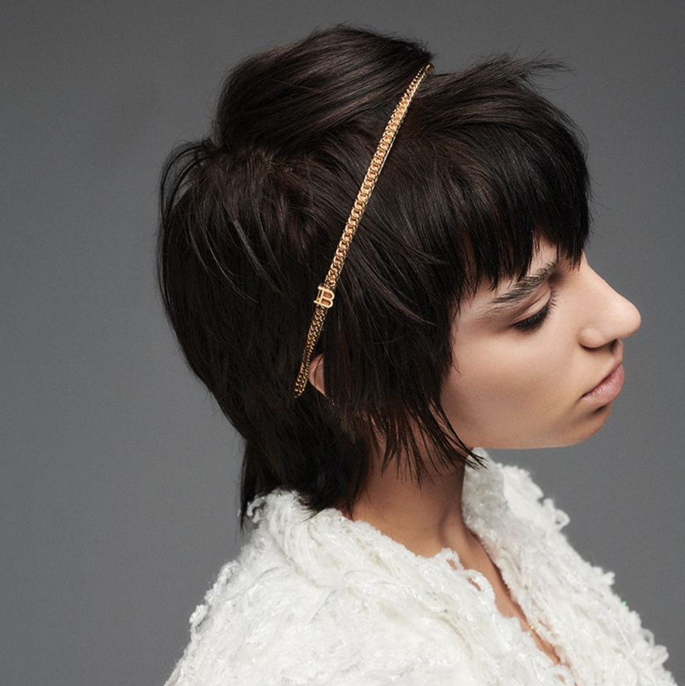 Balmain Hair Couture Золотой ободок косичка Pont Des Arts Chain​ Headband Small