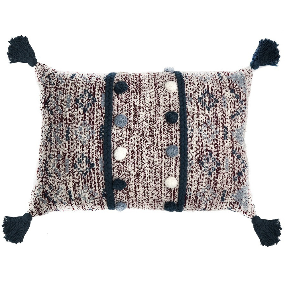 Подушка декоративная с помпонами и кисточками ethnic, 40х60 см