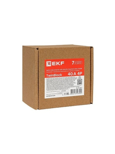 Рубильник 4п 40А с рукояткой управления для прямой установки TwinBlock EKF tb-40-4p-f