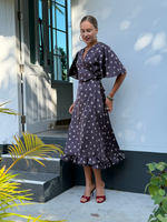 Платье Тюлип цветочный шоколад